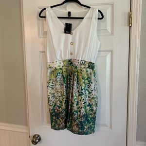 White and floral tank dress